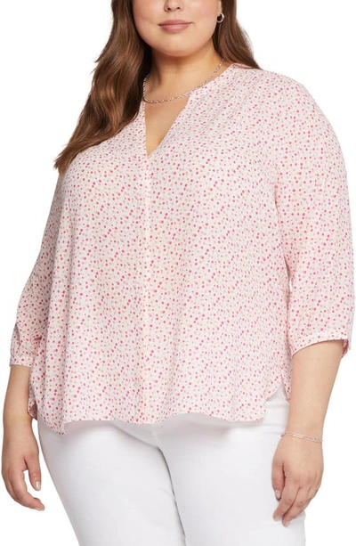 Nydj Semisheer Pintuck Blouse In Olivia Dots