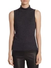 Saks Fifth Avenue Collection Cashmere Turtleneck Shell In Charcoal Heather