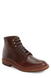 Allen Edmonds Higgins Mill Plain Toe Boot In Brown Leather