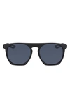 Nike Flatspot Xxii 52mm Geometric Sunglasses In Matte Black/ Dark Grey