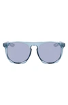 Nike Flatspot Xxii 52mm Geometric Sunglasses In Worn Blue/ Silver Flash
