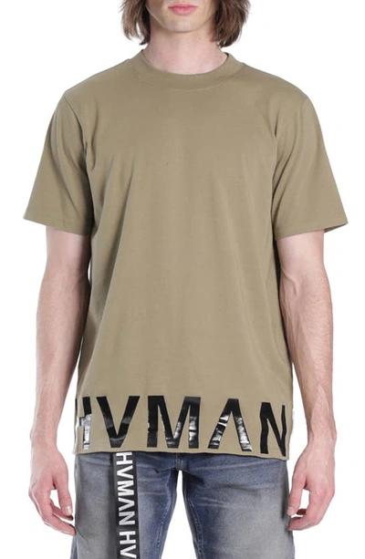 Hvman Cotton Logo Tee In Sage