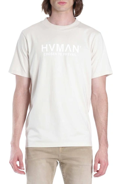 Hvman Cotton Logo Tee In Cream