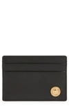 Versace First Line Biggie Medusa Coin Leather Card Case In Black/ Gold