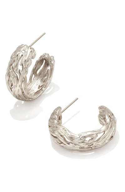 Kendra Scott Caprise Huggie Hoop Earrings In Silver Metal
