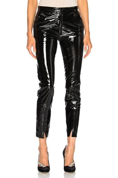 Zeynep Arcay Patent Leather Pants With Ankle Slits In Black