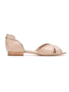 Sarah Chofakian Leather Ballerinas In Neutrals