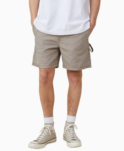 Cotton On Men's Worker Chino Shorts In Washed Oatmeal Carpenter