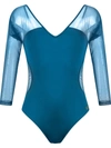 Brigitte Sheer Panels Body In Blue