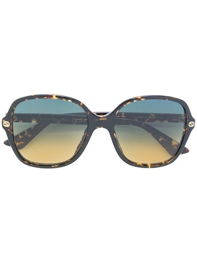 Gucci Printed Frame Sunglasses In Brown