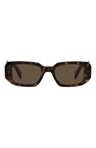 Prada 51mm Rectangular Sunglasses In Tortoise/ Brown