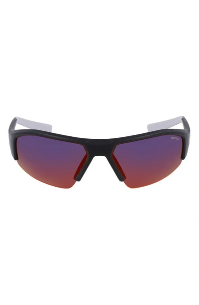 Nike Skylon Ace 22 70mm Rectangular Sunglasses In Matte Black/ Field Tint