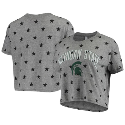 Alternative Apparel Gray Michigan State Spartans Headliner Stars Cropped Tri-blend T-shirt