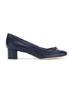 Sarah Chofakian Amour Bow-embellished Pumps In Blue