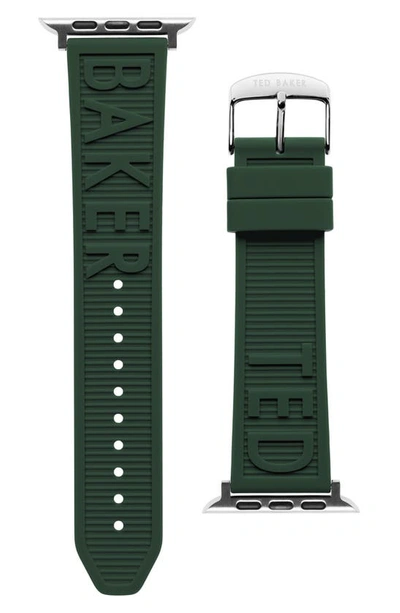 Ted Baker Embossed Silicone Apple Watch® Watchband In Green
