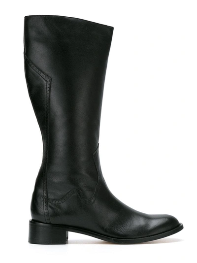 Sarah Chofakian Leather Boots In Black
