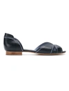 Sarah Chofakian Iberica Leather Flat Sandals In Blue