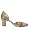 Sarah Chofakian Leather Pumps In Metallic