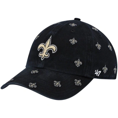 47 ' Black New Orleans Saints Confetti Clean Up Adjustable Hat