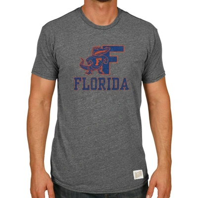 Retro Brand Mens Florida Gators Original  Heather Gray Tri-blend T-shirt
