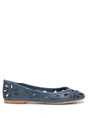 Sarah Chofakian Leather Ballerinas In Blue