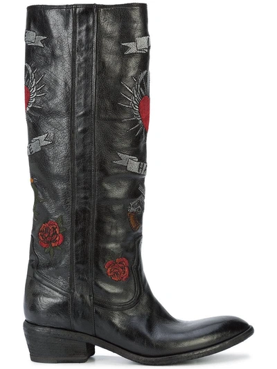 Fauzian Jeunesse Embroidered Knee High Boots