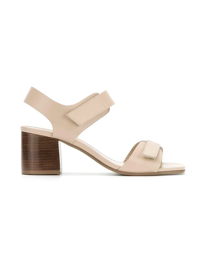 Studio Chofakian Block Heel Sandals In Neutrals