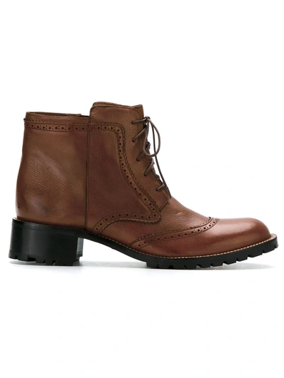 Sarah Chofakian Ankle Boots In Brown
