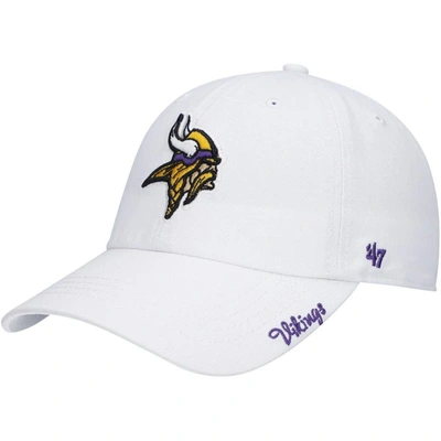 47 Brand '47 White Minnesota Vikings Miata Clean Up Logo Adjustable Hat