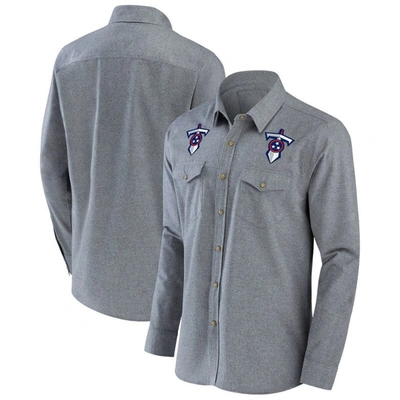 Nfl X Darius Rucker Collection By Fanatics Gray Tennessee Titans Chambray Button-up Long Sleeve Shir