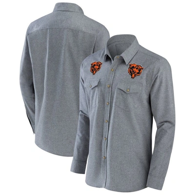 Nfl X Darius Rucker Collection By Fanatics Gray Chicago Bears Chambray Button-up Long Sleeve Shirt