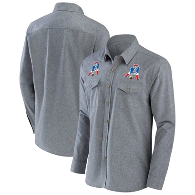 Nfl X Darius Rucker Collection By Fanatics Gray New England Patriots Chambray Button-up Long Sleeve