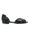 Sarah Chofakian Panelled Ballerinas In Black