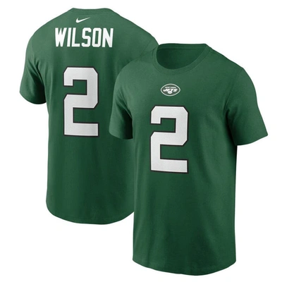 Nike Men's  Zach Wilson Green New York Jets Player Name And Number T-shirt