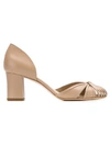 Sarah Chofakian Leather Pumps In Neutrals