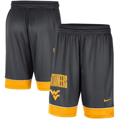 Nike Men's Charcoal, Gold West Virginia Mountaineers Fast Break Shorts In Charcoal,gold