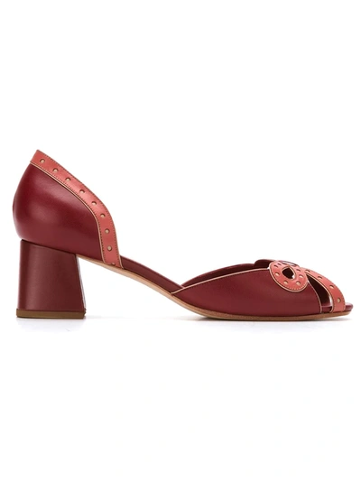 Sarah Chofakian Leather Pumps In Red