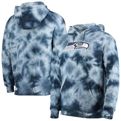 New Era College Navy Seattle Seahawks Tie-dye Pullover Hoodie