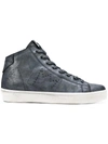 Leather Crown Perforated Crown Hi-top Sneakers In Black