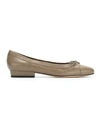 Sarah Chofakian Martina Leather Ballerina Shoes In Neutrals
