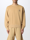 Carhartt Jumper In Cotton With Logo Patch In Brown