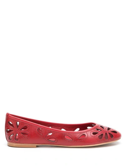 Sarah Chofakian Leather Ballerinas In Red