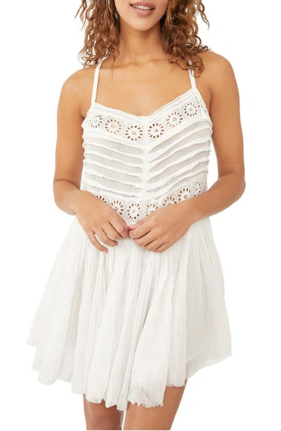 Free People Annelise Eyelet Cami Dress In White