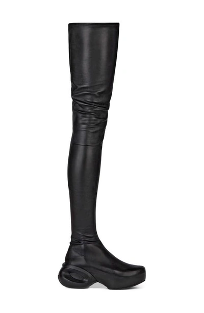Givenchy Black G-clog 75 Thigh-high Patent Leather Boots