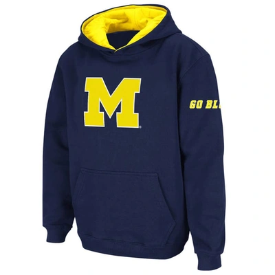 Stadium Athletic Kids' Youth  Navy Michigan Wolverines Big Logo Pullover Hoodie