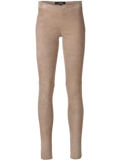 Arma Skinny Fitted Leggings In Grey Taupe