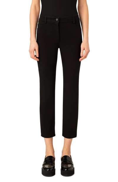 Akris Punto Maru Slim-legs Ankle Stretch Denim Pants In Black
