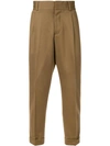 Kent & Curwen Chinos With Roll-up Cuffs In Brown