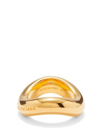 Balenciaga Loop Logo-engraved Ring In Gold