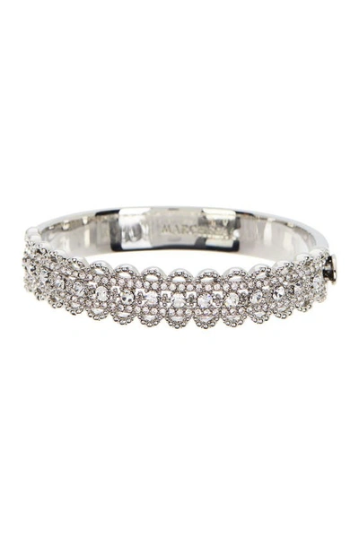 Marchesa Pave Crystal Filigree Bangle Bracelet In Silver/crystal
